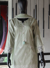 Usman Fabrics Fancy Embroidered Cotton Stitched 3 Piece Stitched Suit - US24FEL 1114